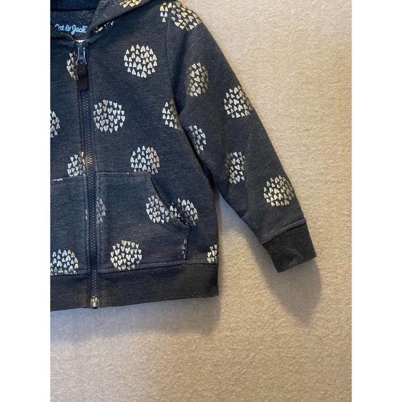 Cat & Jack Jacket Girl's 3T Blue Hooded with Hearts - Picture 5 of 11